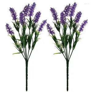 Flores decorativas 2pcs 33cm Provence Lavender Home Decoration Acessories Vaso para decoração de casamento Planta falsa artificial