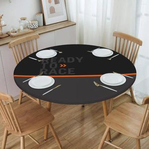 Table Cloth Ready To Race Logo Tablecloth Round Elastic Fitted Oilproof Racing Sport Motorcycle Rider Cover For Party