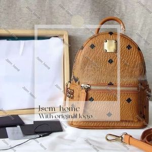 Klassische hochwertige Luxus -McMity -Taschen mit echtem Leder -Rucksack Designer -Tasche Frauen Buchbags Mode Mens Back Pack School Umhängetasche Canvas Stoff 421