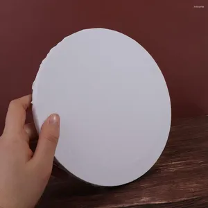 Frames DIY Wooden Cotton White Circle Canvas Thicken Multi Size Round Painting Board Simple Drawing Supplies