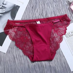 Mutandine femminili in cotone puro femmina femmina a vita bassa seta di ghiaccio trasparente mutande trasparenti slip sexy in pizzo lingerie