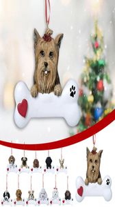 Nome scritto a mano fai -da -te Blessings Series Dog Resin Resin Pendant Christmas Tree Pendants Hanging Ornament Festival Natale Decor6586956