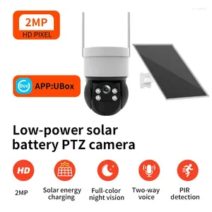 Ubox Solar Power Полноцветная беспроводная Wi -Fi PTZ IP Dome Camera Camera AI Humanoid Detection Home Security CCTV Monitor