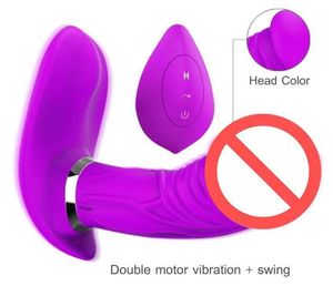 Женщина -бабочка вибратора вибратора USB Беспроводной дистанционное управление вибраторы для женщин для взрослых секс -игрушек качающиеся вибрации G Spot Stimulator 15775102
