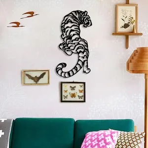 Dekorative Figuren Tiger Metall Wanddekoration Einfache Linie Kunst Hauswarming Geschenk Wohnzimmer Haus einzigartiges Schlafzimmer