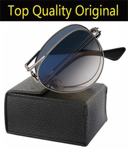 Märke solglasögon Modell 3479 Folding Aviation Sun Glass UV400 -linser för man kvinna med läderfodral alla tillbehör1679041