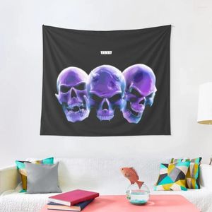 Taquestres Skulls Purple Sesh Skulls Tapeçaria Estética para Decoração Estética de Quarto Acessórios para Decoração Coreana