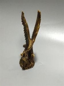 Arts and Crafts SHUN Crafts Copper Bronze Brass China exquisite brass Eagle and snakes small statue307U3550256