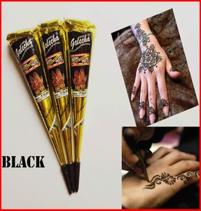 Black Indian Henna Tattoo Pasta Body Art Paint Mini Natural Henna Pasta para desenho corporal Desenho temporário em Body8588882