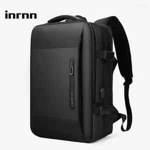 Backpack Inrnn Men Men de 17 polegadas laptop masculino expansível de várias camadas de camada