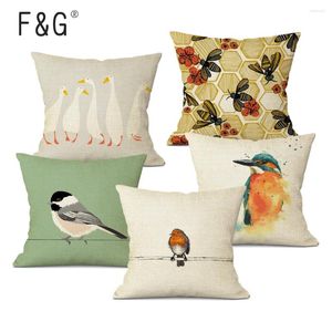 Kudde FG Animal Series Birds Decorative Throw 45x45cm Square S Home Decor Soffa Bed Lumbal Custom Cover