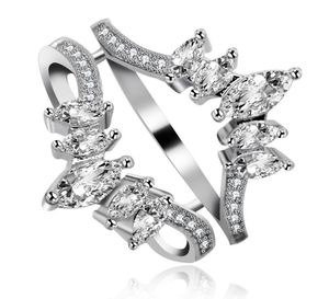 925 Стерлинговая серебряная маркиза Cut Cubic Циркония обручальное кольцо Универсатель для женских юбилейных юбилеев Y5309595489