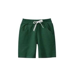 Shorts 2-7t Hot Selling Green Childrens Shorts Drawtring Solid Boys Girls Summer Troushers Shorts Hot Salking Cloths Baby Shorts D240510