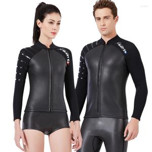 Kadın Mayo 3mm Split Wetsuit Ceket Kadınlar İçin Erkek Sörf ve Şnorkel Sıcak Mayo Neopren Dalış Yüzme Takımı S-XXL