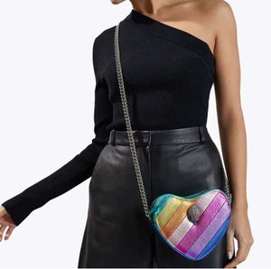 New Kurt Geiger Kensington Mini Heart Chains Bag Lady Luxury Rainbow Crossbody Shoulder Purse Zipper Designer Handbags Level Small Messenger Cross Body Vbhnjik
