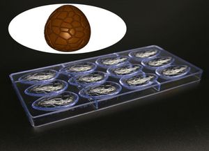 12 Cavidades ovos de páscoa molde de policarbonato de chocolate molde diy fondant de assadeira ferramentas de pastelaria de doces mousse de molde de molde de molde de molde2156257