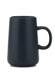 Teaware sätter 14oz matt svart glasyr stor keramisk kaffemugg