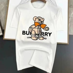 2024 Men's Oversized Cotton T-Shirt Luxury Casual Bear Print Crew Neck Short Sleeve Solid Color Graphic T Shirts Harajuku