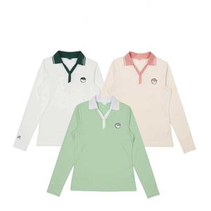 Camiseta coreana de golfe de golfe longa Camiseta de seda de seda fina de malha de malha esportes esportivos e fits esportes e lazer camisetas pólo