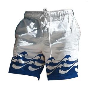 Herren Shorts Capris Sommer dünn lose lockere lockere Strandhosenmännchen Solid Color L Board Mens Badebode