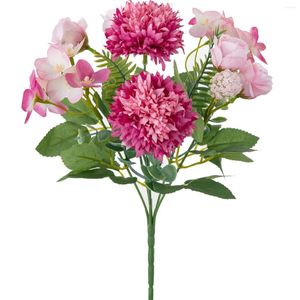 Decorative Flowers 1pc Silk Artificial Rose Chrysanthemum Wedding Home Vase Christmas Wreath Garden Arch Diy Gift Box Decoration S