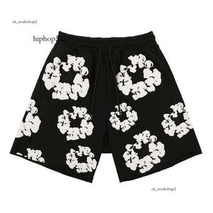 Demin Tear Shorts Designer Floral Graphic Harajuku bawełniany druk szorty męskie Demins łzy koszula Kobieta Kobieta swobodne druk Demins koszula krótkie spodnie 24ss 333