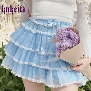 Women's Shorts Japanese Kawaii Lolita Lace Harajuku Women Elastic Waist Safety Short Pants Fairy Y2k Aesthetic Cute Ruffles Bloomers