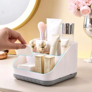 Storage Boxes Compact Box Wooden Desktop With 6 Compartments For Remote Control Scissors Glasses Stationery Home