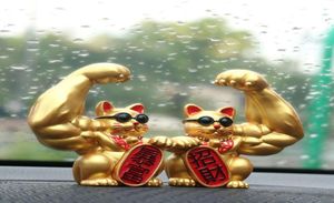 Big Arm Lucky Cat Figurine Gift Welcome Door Interiör vardagsrum Dekor Kinesiska Våga Fortune Accessory 2205235739268