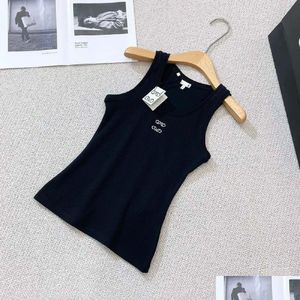 Womens Strick Tees Designer Tanktops Pullover Stickerei Top vielseitig runder Hals Unterleger Y Strickhemd Luxus Drop Lieferung Bekleidung DHFK7