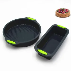 Baking Moulds 2pcs/Set Silicone Bread Toast Cake Mold Form Pans Dishes For Bakeware Tray Decorating Tool