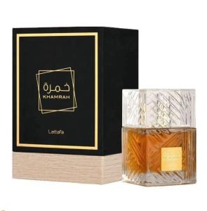 Ny ankomst lattafa khamrah parfymer 100 ml man kvinnor doft eau de parfum 3.4 oz långvarig tid bra lukt edp design märke parfymer köln kropp dim spray