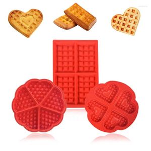 Pişirme Kalıpları Waffle Maker Gıda Sınıfı Silikon Kalıp Diy Kek Kalıp Yapışmaz Set Mutfak Bakeware Gofreras