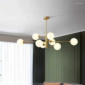 Chandeliers Modern Glass Ball LED Chandelier For Bedroom Black And Gold Living Room Dining Table Hanging Lamp Decoration Lighting Fixtures