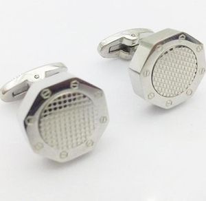 Uomini gemelli in argento gemelli in acciaio in acciaio manicotto Men039 Gioielli di buona qualità French Cuff Link Octagon3445795