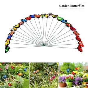 Garden Decorations Multi-color Butterfly Stakes Waterproof Fake Butterflies Artificial Pole Ornaments Decoration