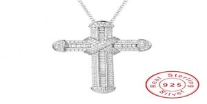 Nowy 925 Srebrna Znakomita Biblia Jezus Wisianek dla kobiet mężczyzn Crucifix Charm Symulowany platynowa biżuteria diamentowa N028 CJ1912102322968