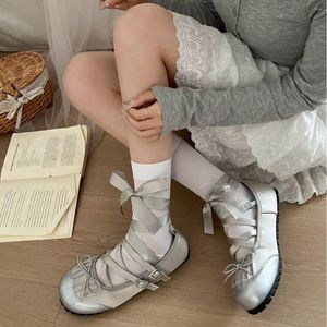 Sapatos casuais Spring Strap Women Women Ballet Fashion Moda elegante redondo dedo dedo ladries Comfort Street Style Sof Sole Ballerinas