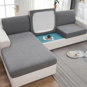 Stol täcker Merbau Solid Color Sofa Cover Justerbar hatt med hög elasticitet Dammtät utsökt kudde
