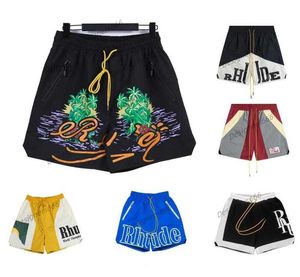 Shorts de grife rhude de verão calças de praia de moda de alta qualidade desgaste azul vermelho preto roxo MOM MOVIMENTO DE