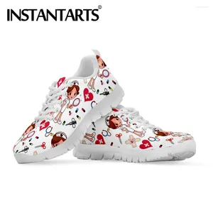 Scarpe casual istantarts Spring Flat Women Nurre da cartone animato cargo da donne stampato Sneaker da donna traspirante in maglie femmina