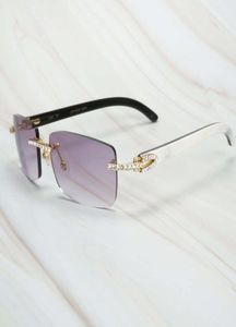 Ienbel Luxus White Mix Black Buffalo Horn Männer Frauen Sonnenbrille Marke Designer Brillen für Fischerei Rave Festival9615796