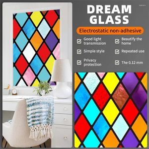 Fensteraufkleber European Glass Sticker Buntfilm Frosted Paper Electrostatat Art Paintros Retro Church