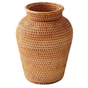 Vases Wedding Decorations Tables Rattan Vase Woven Flower Planter Decorate Handmade Creative