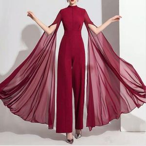 2019 New Women Jumpsuit med långa ärmar aftonklänningar High Neck Elegant Prom Evening Dress Party Zuhair Murad Dress Vestidos Festa 2347