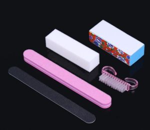 Wholelen 5 pcslot unhel art sponge buffer buffer de manicure buffing arquivos de lixamento escovas de unha kits de ferramentas diy uv gel nai7807321