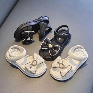 Sandals Girls Shoes 2024 Summer New Childrens Fashion Fashionable Bow