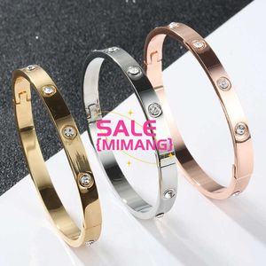 Bracelete de pulseira de carcas de grife jóias clássicas vermelhas de rede com diamante liga de fivela full 18k ouro não desaparece I1HC