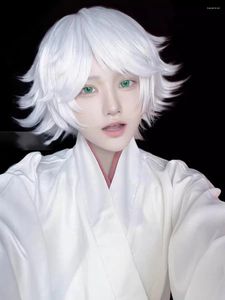 Вечеринка поставляет Mi Zu Ki Cosplay Wig Short Pure White Anime Wigs термостойкий синтетический