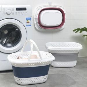 Sacchetti per lavanderia cestino pieghevole quadrato pieghevole abbigliamento di grande capacità di archiviazione in plastica con bagno a base di bacino